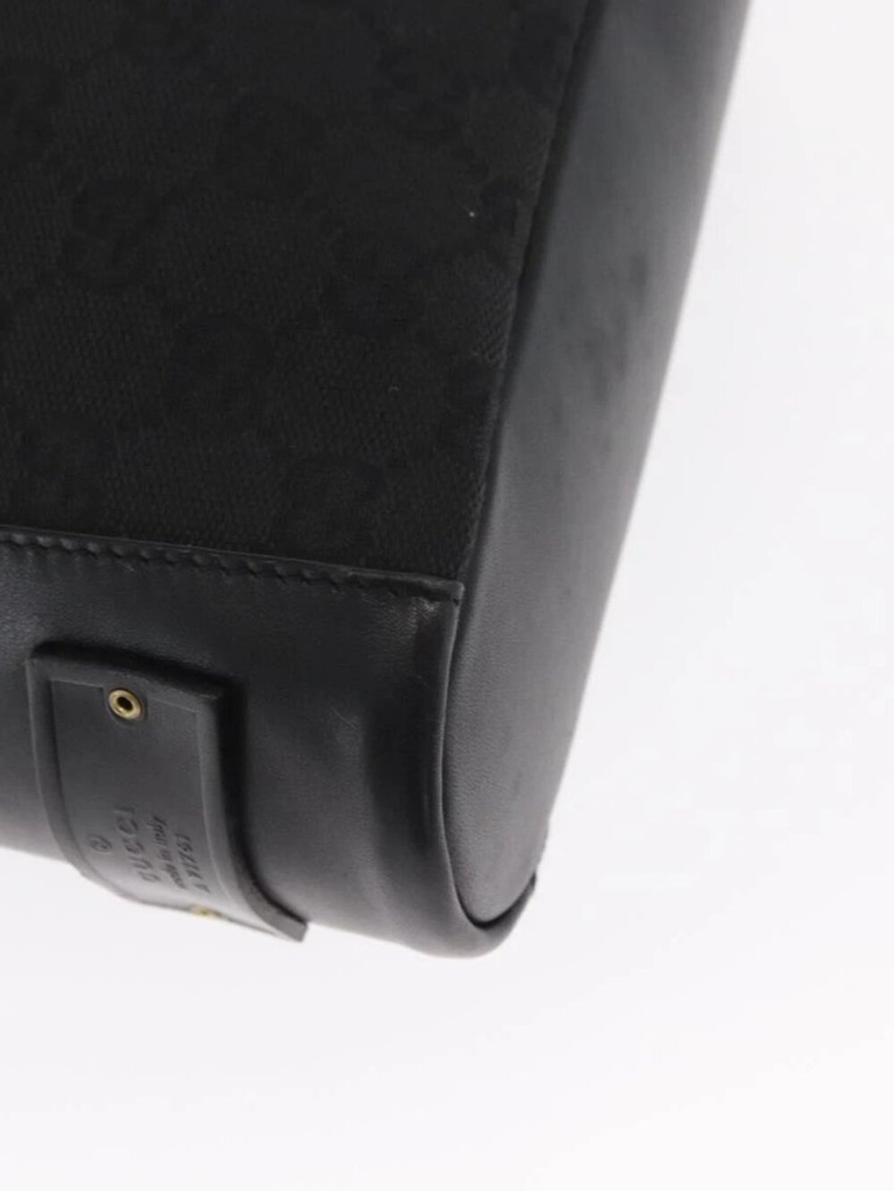 GUCCI GG Canvas Shoulder Bag Black Gold 91761 Auth 160003 - Picture 5 of 16